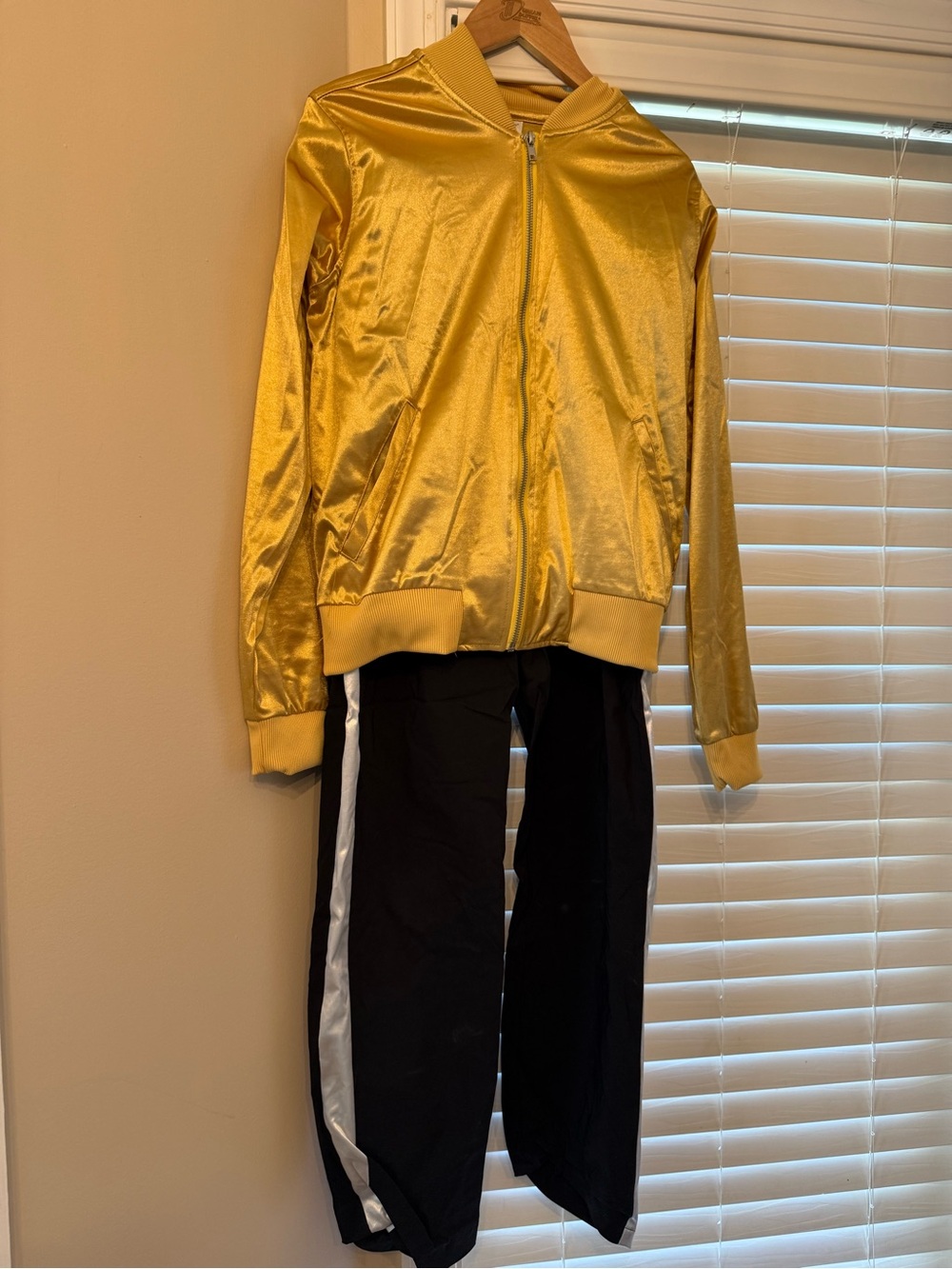 Weissman Gold Satin Bomber Jacket